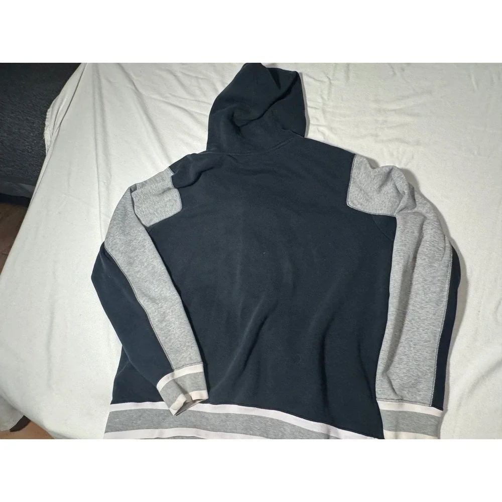 Jordan Mens Hooded Varsity Jacket Black Grey Snap Front Jumpman Fleece XL